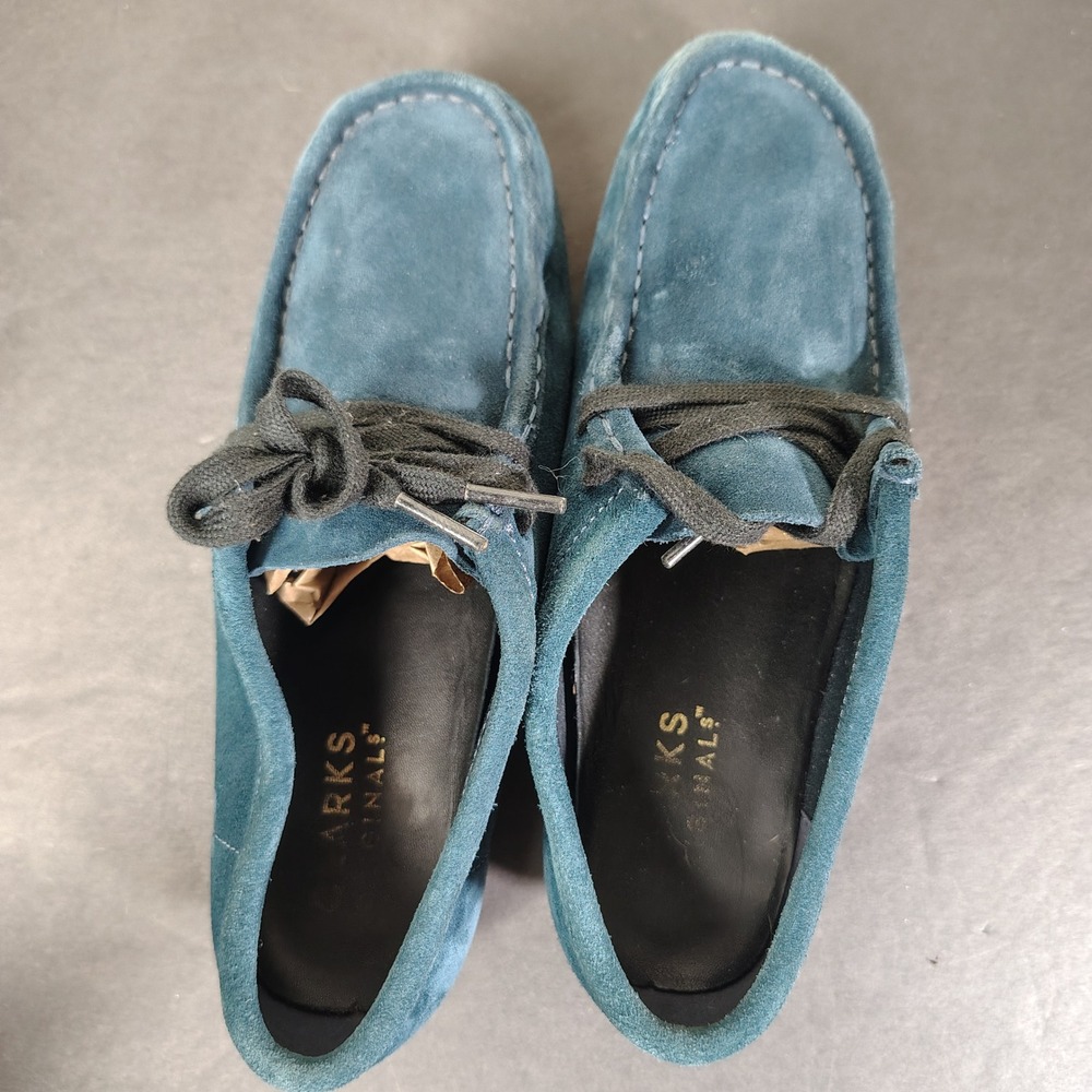 Clarks Wallabee Womens 7 Blue Suede Charles F Stead Crepe Sole 261732434 - Picture 6 of 11